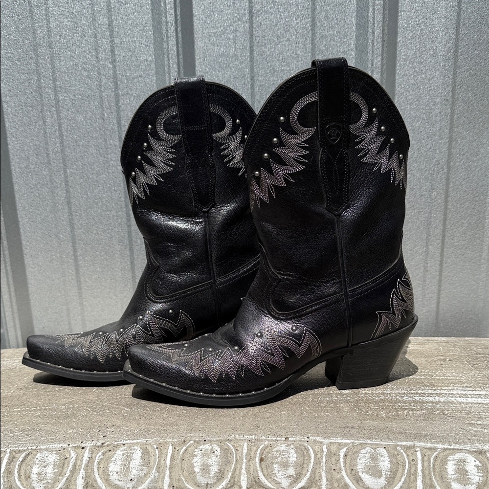 Ariat Black and Silver Heeled Boots